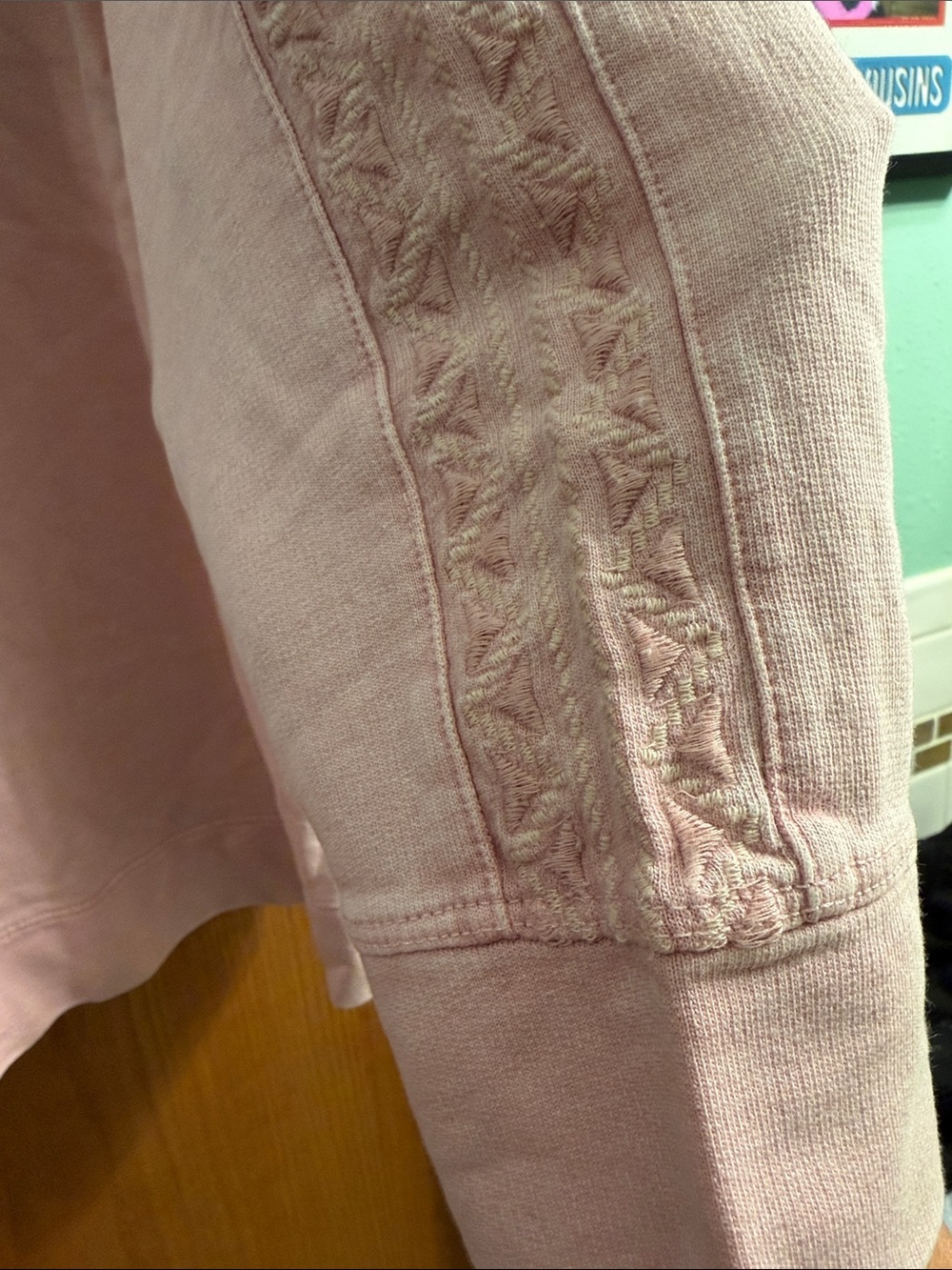 J. Jill Pink Embroidered Hooded Pullover - Picture 3 of 5